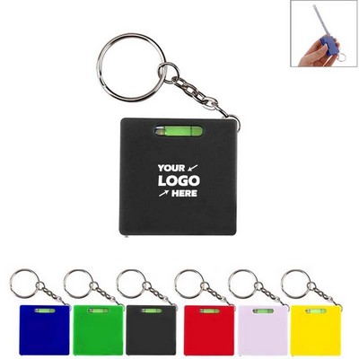 Square Level Tape Measure With Keychain