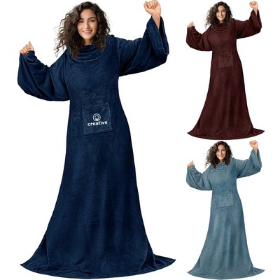 Wearable Blanket with Sleeves for Adults Women Men