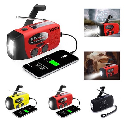 Emergency Hand Crank Radio with LED Flashlight