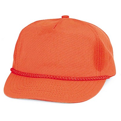 Neon Orange Cotton Twill Cap w/Half Moon Stay