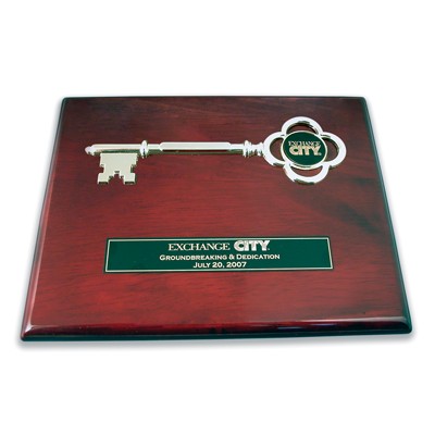 Piano Wood Plaque w/ 8" Gold Key