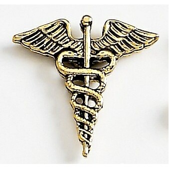 Caduceus Marken Design Quick Ship Cast Lapel Pin (Up to 3/4")