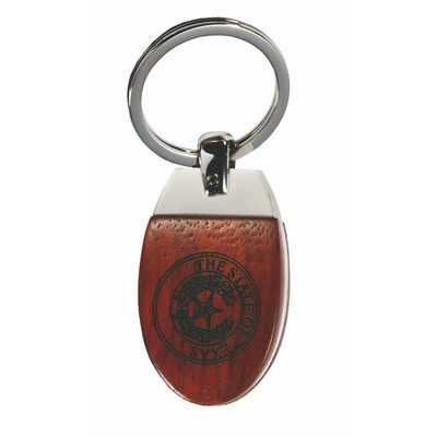 Inglewood™ Rosewood & Satin Silver Key Chain