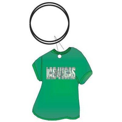 Las Vegas Block Letter T-Shirt Key Chain w/Clear Mirrored Back (4 Square Inch)