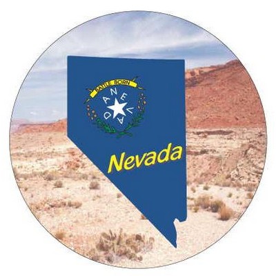 Nevada Battle Born Round Badge w/ Bar Pin (2 1/2" Diameter)