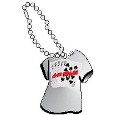 Spades Royal Flush T Shirt Key Chain w/ Black Back (4 Square Inch)