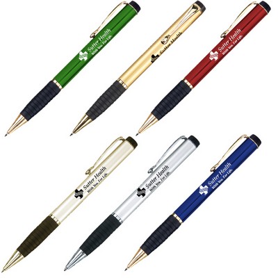 Cosmo Classical Solid Brass Ballpoint Pen w/Black Grip