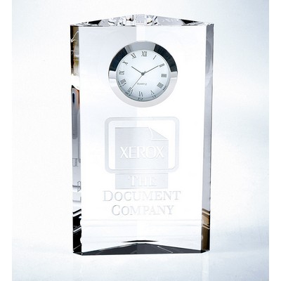 Optical Crystal Pioneer Clock Tower, 4"x7"H