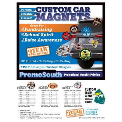 Digital Outdoor Car Magnet - Any Size/ Shape Price List