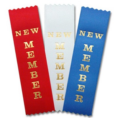 1-5/8"x6" Vertical New Member Stock Title Ribbon