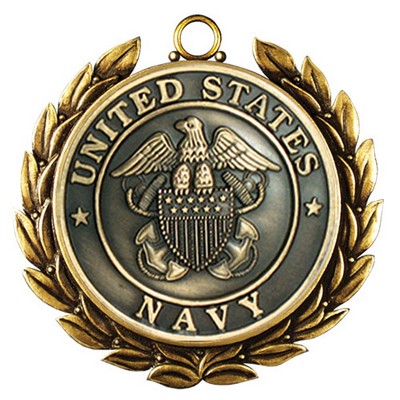 Regency Stock Medal w/ Wreath (US Navy) 2 3/4"