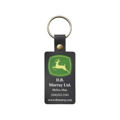 Large Rectangle Top Grain Leather Riveted Key Tag (1 1/2"x3 1/4")