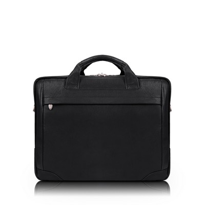 MONTCLARE | 13" Black Leather Laptop Briefcase | McKleinUSA