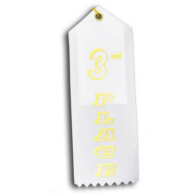 3rd Place Standard Stock Ribbon w/ Card & String (2"x6")