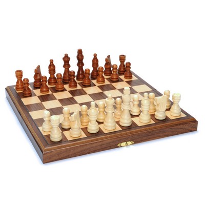 Folding Wood Chess Set - 11 1/2" Board