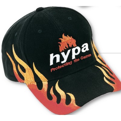 Brushed Heavy Cotton Cap w/Double Flame Embroidery (Embroidered)