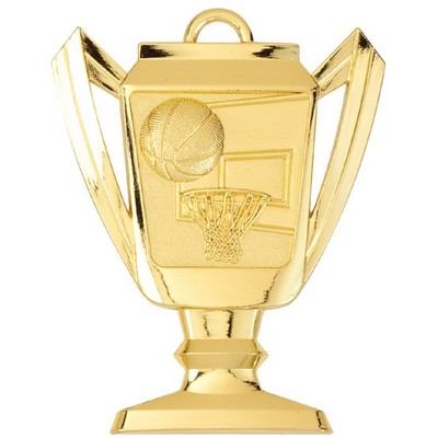 Basketball, Trophy Shaped, Medal - 2-3/4"