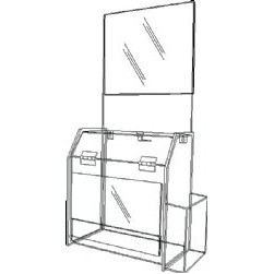 Locking Ballot/ Suggestion Box W/ Ad Holder