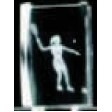 3D Tennis Player Optical Crystal Award (2"x2"x3")