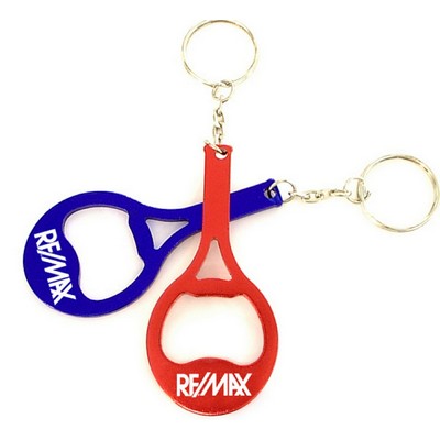 Tennis Racquet Aluminum Bottle Opener w/Key Chain (2 Week Production)