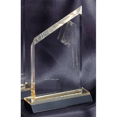 Gold Mirrored - Wedge Design - Acrylic Award w/ Base - 4 1/2"x9"