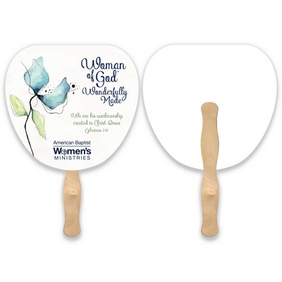 Leaf Shape Full Color Single Sided Paper Hand Fan