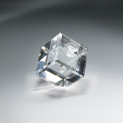 Optic Clear Crystal Cube - Medium