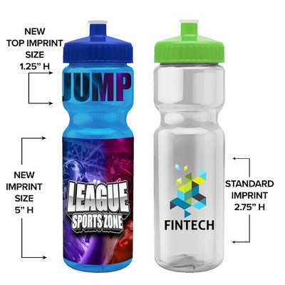 28 Oz. Translucent Sports Bottle w/Push Pull Lid - Digital Imprint