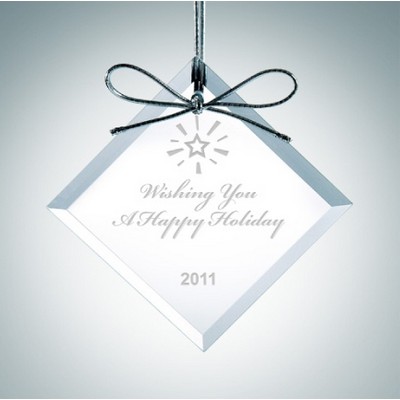 Premium Square Diamond Clear Glass Ornament Award