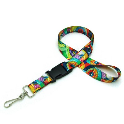 7/8" Digitally Sublimated Lanyard w/ Detachable Buckle