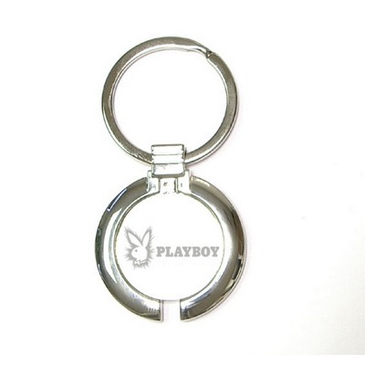 Shiny Chrome Finished Round Metal Key Holder w/Split Key Ring