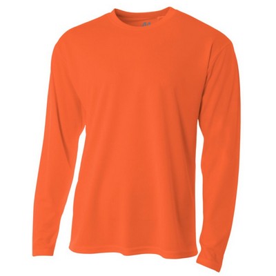 A4 Men's Birdseye Mesh Long Sleeve Tee