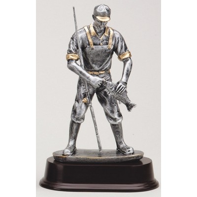 Fisherman Pewter Figurine - 9"