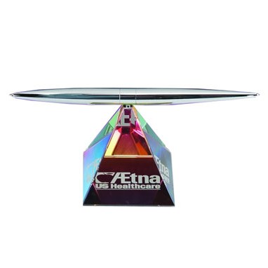 Rainbow Pyramid Crystal Spinning Pen Set- Screen Imprint