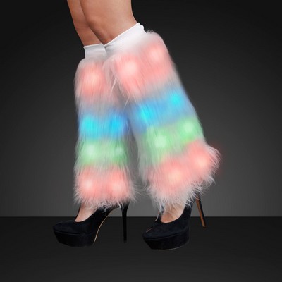 Rainbow Lights Funky Furry Leg Warmers - BLANK