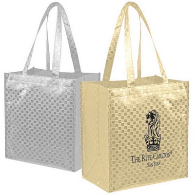 Checkered Laminate Tote Bag