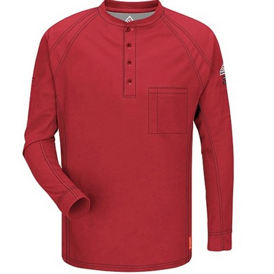 iQ Series® Men's Comfort Knit Long Sleeve Henley - Red