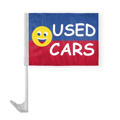 Used Cars Smiley Car Flags 12x16 inch