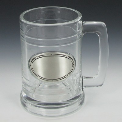 15 Oz. Glass Tankard w/Casting