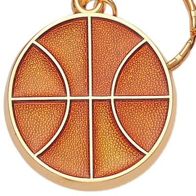 1¾" Basketball Enameled Keyring