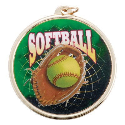 2¼" TM Series Sports Medal w/Softball Mylar Insert