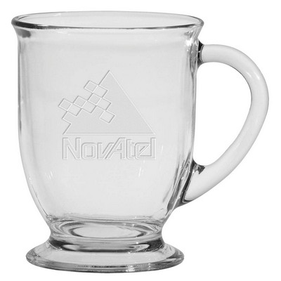 16 Oz. Café America Glass Mug - Etched