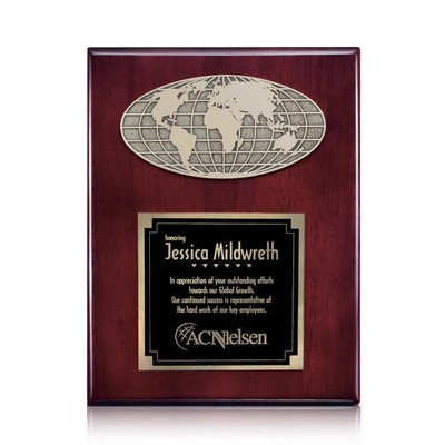 World Plaque - Rosewood 9"x12"