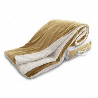 Oversized Micro Mink Sherpa Blanket - Camel