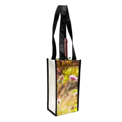 Full Color Laminated Non Wine Tote Bag - Single Bottle