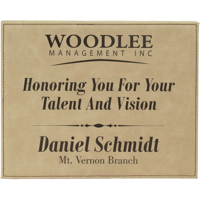 Dark Brown Leatherette Recognition Plaque (9"x12")