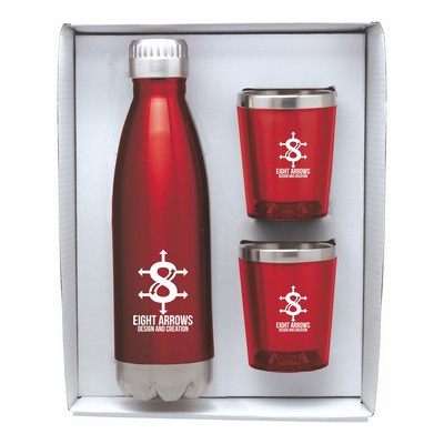 Camper Stainless Steel Bottle & Cups Gift Set