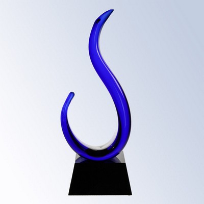 Blue Spark Art Glass Award 12"H