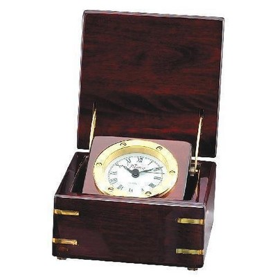 Rosewood Piano Finish Captain Clock, 6" x 3 1/2"