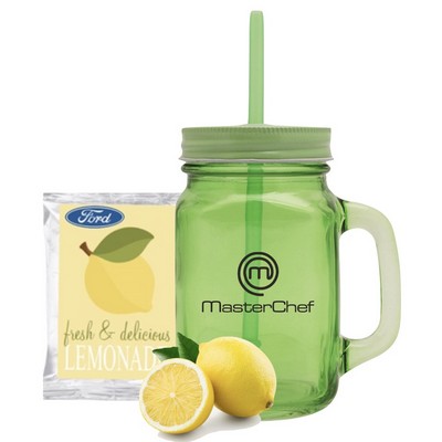 Mason Jar Mug with Lemonade Drink Kit